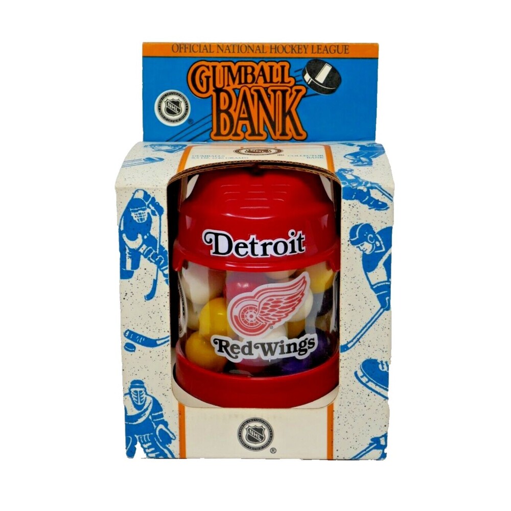 NHL 1993 Detroit Red Wings Collectible Gum Ball Bank Vintage Unopened USA